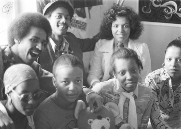 Students pose for a picture in the 1970s