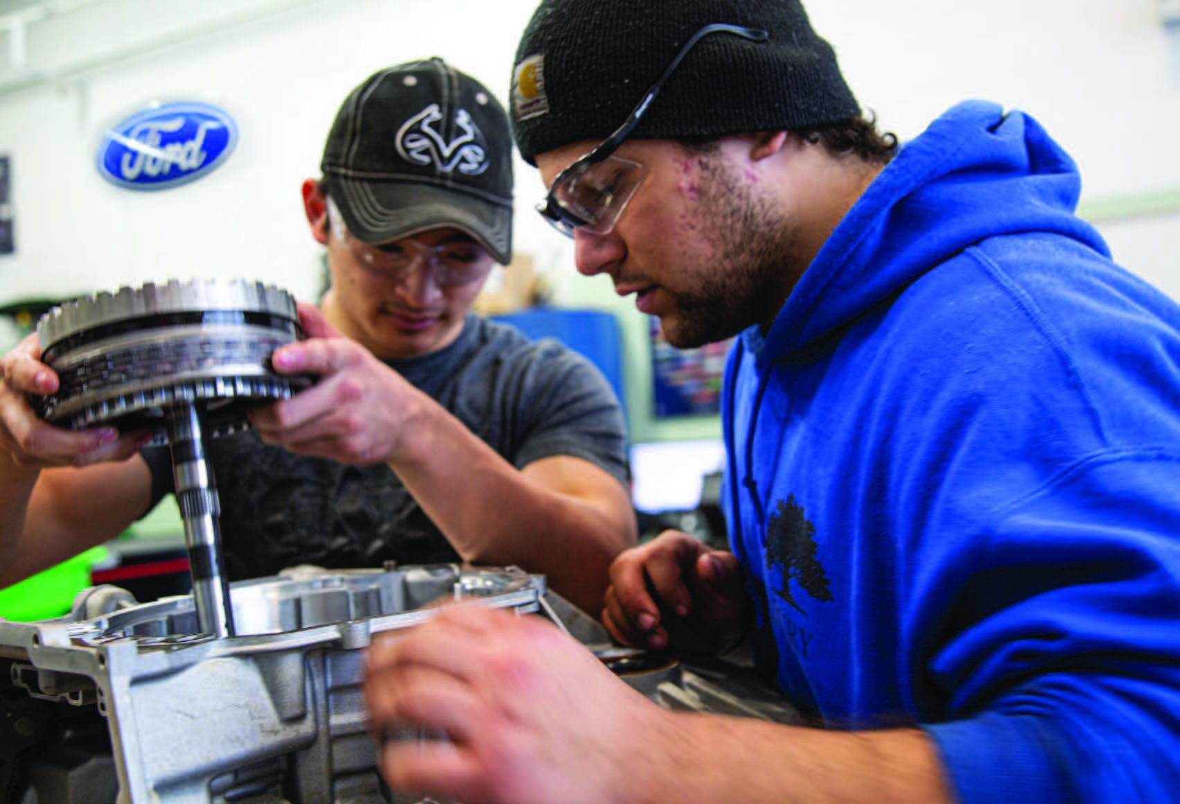 Students work on a Ford