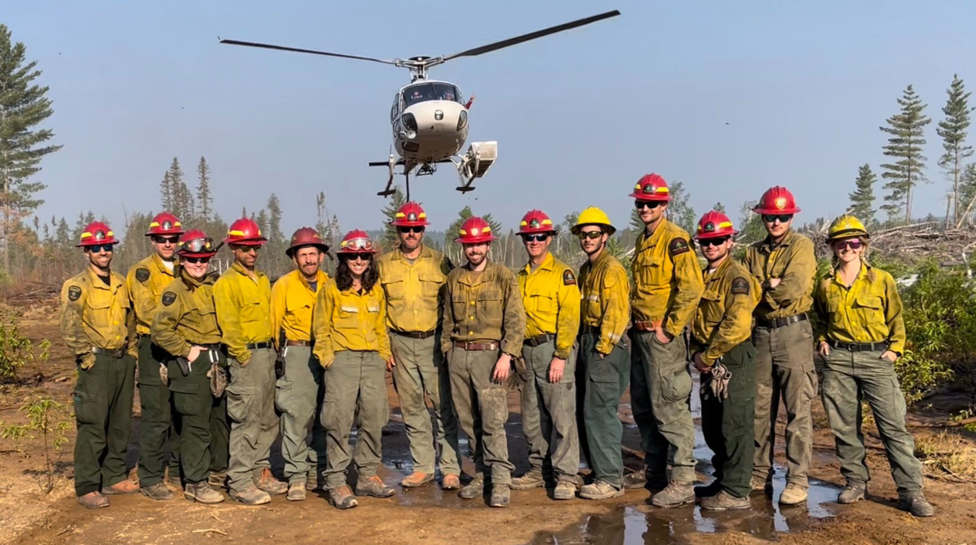 Chris Pelrah, second from left, and with crew; photo courtesy of DEC