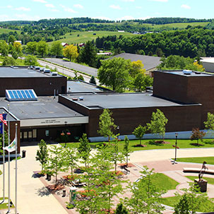 Overhead view of campus