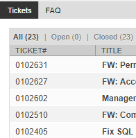 You may view tickets that you have previously submitted from the main screen.