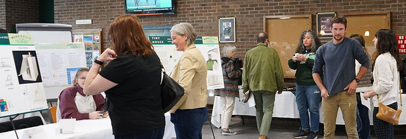 Students participate in a research showcase on the SUNY Morrisville campus