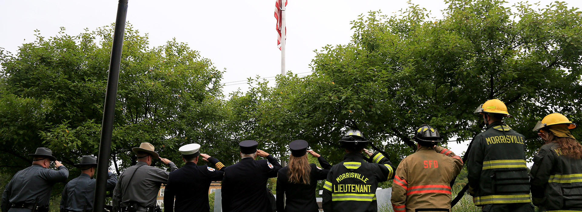 First responders salute the flag