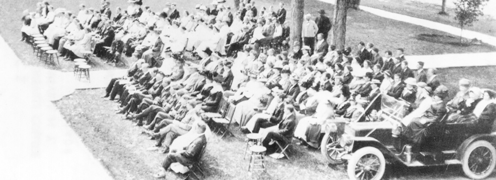 1920s graduation outside madison hall