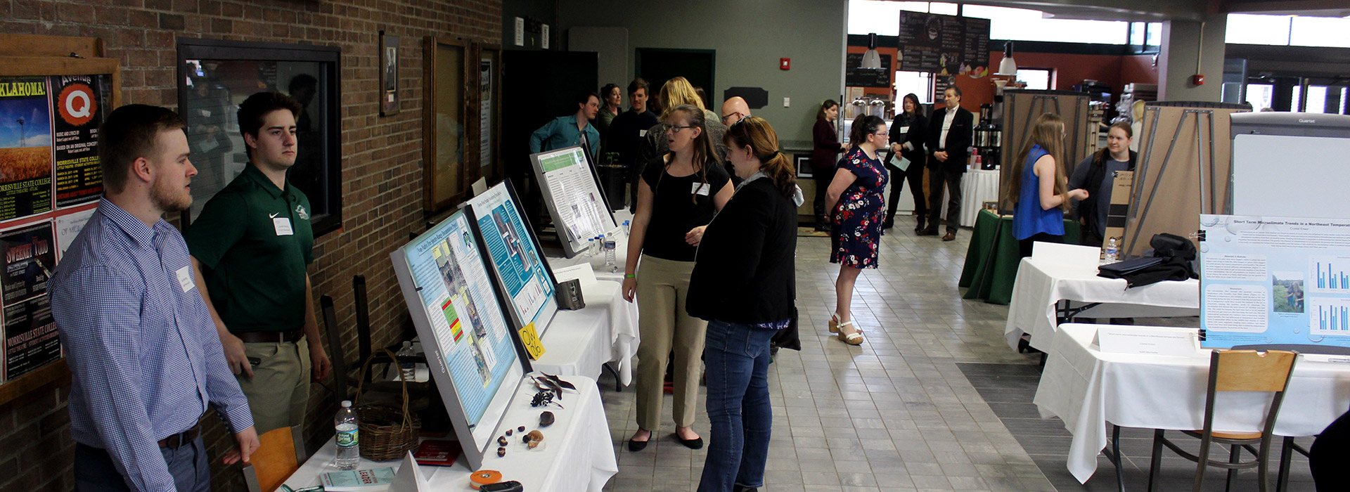 Students, faculty and staff attend an in-person showcase
