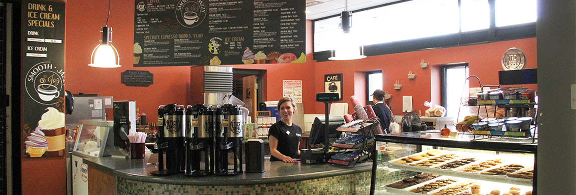 Grab coffee and a pastry at SUNY Morrisville's coffee shop, Smooth Jazzy Joz