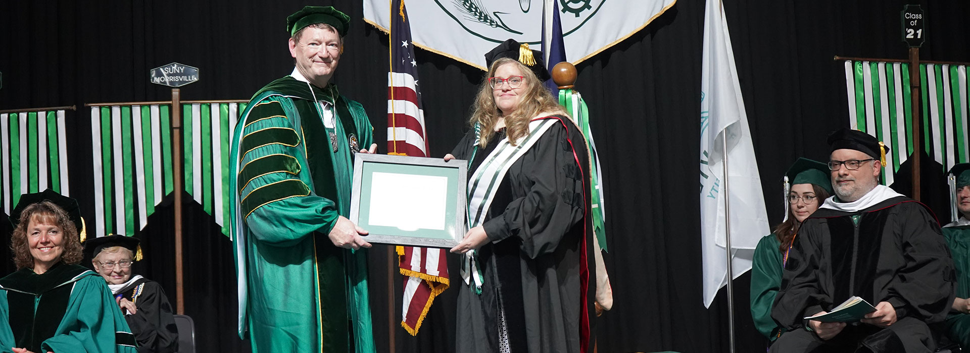 Sheila Marshman receives her award.