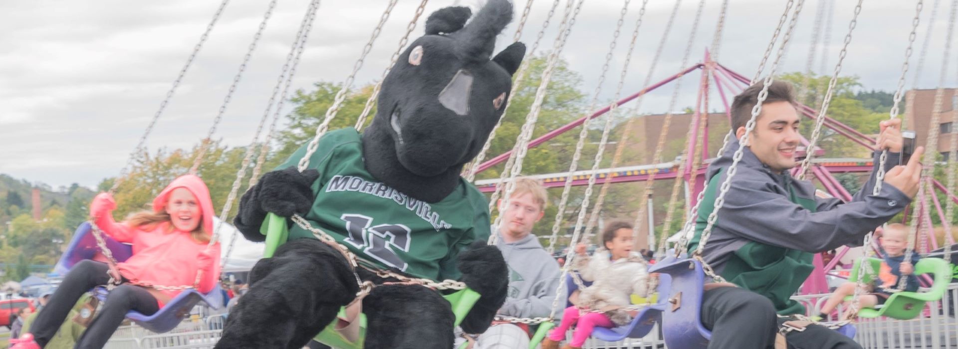 Mustang on the swings.