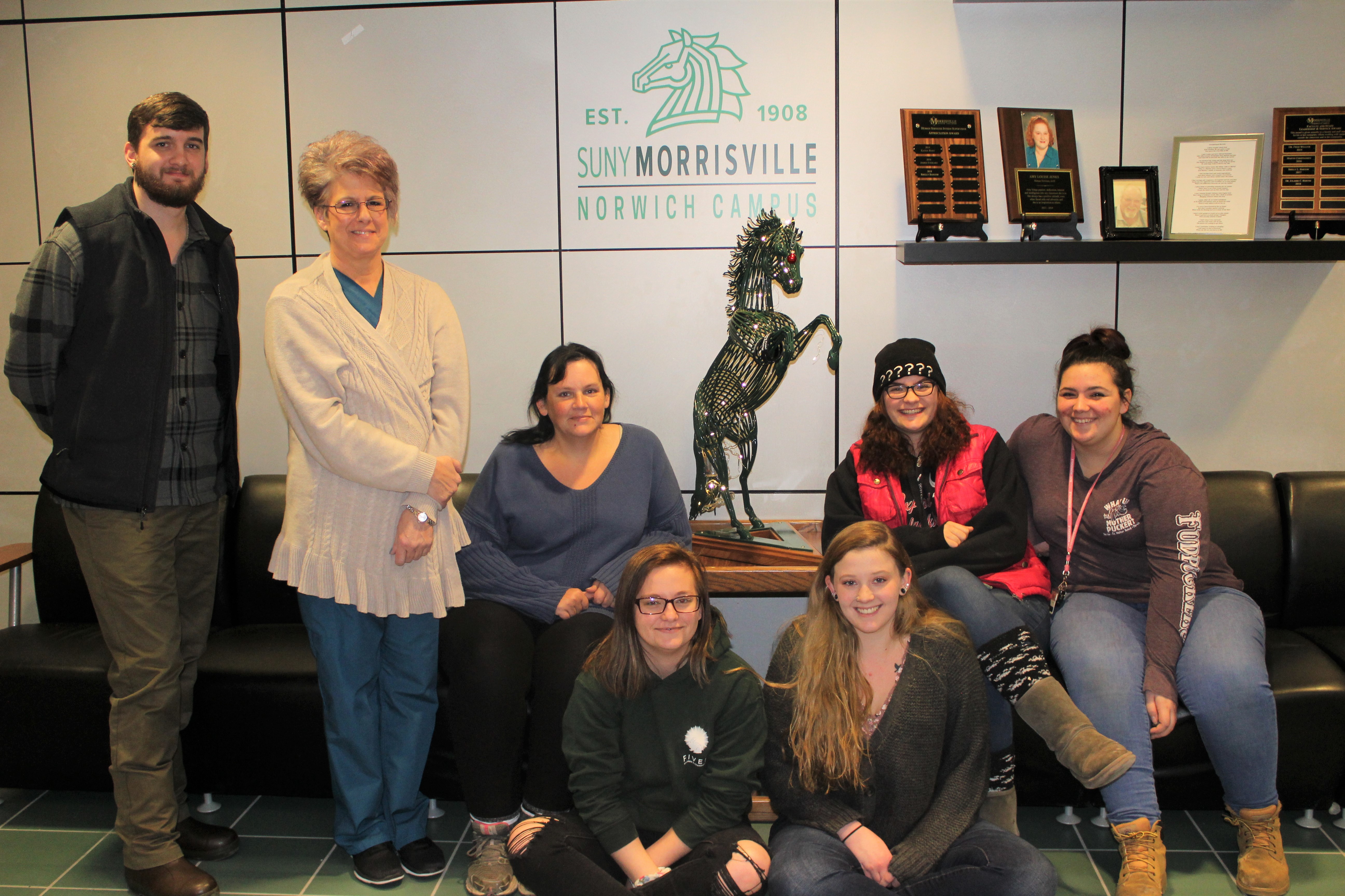 Assistant Professor Julanne Burton with students from her Human Services class.