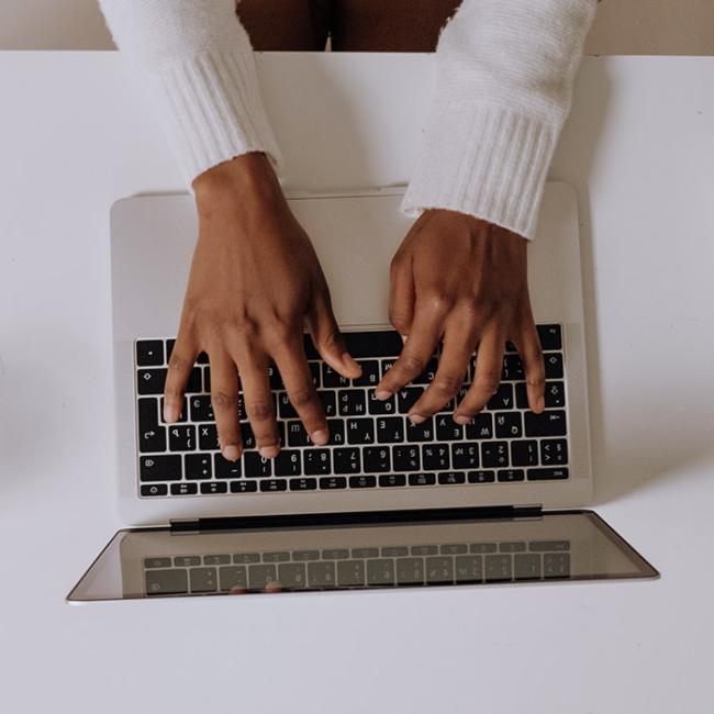person on laptop