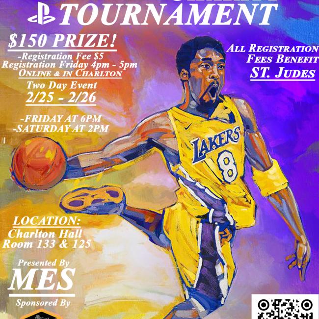 Poster of an NBA player with tournament information. 