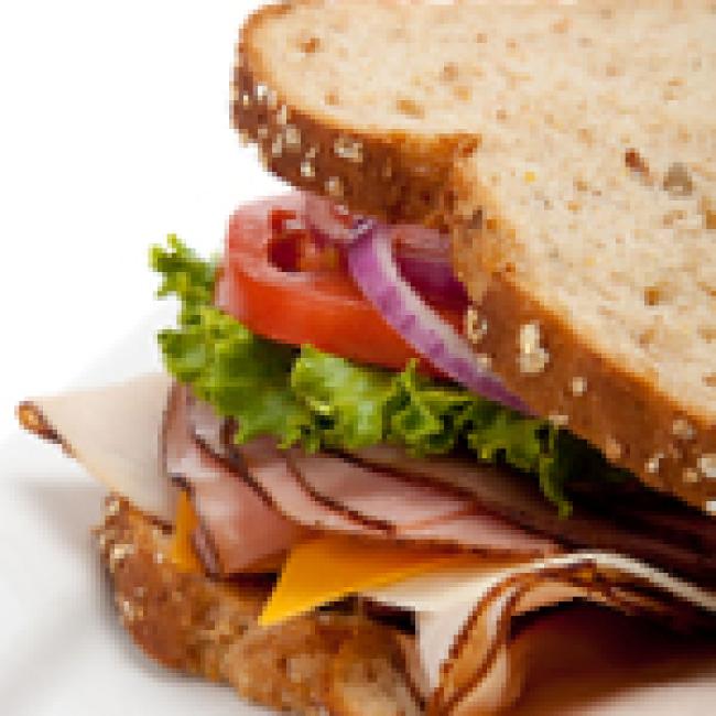 close up of a sandwich