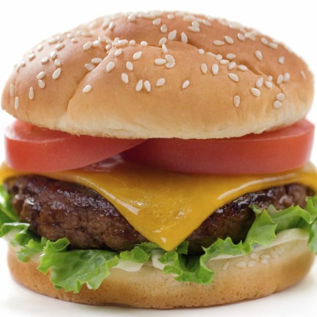 Cheeseburger with lettuce and tomato