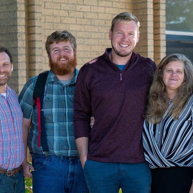 Sheila Marshman with colleagues and students. Photo by Alaina Potrikus