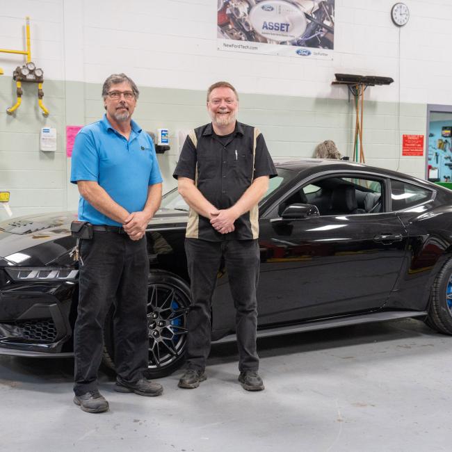 Nate Miller and Dan Akers with 2024 Mustang donation
