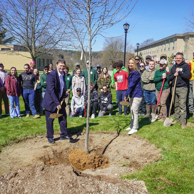 SUNY Morrisville Arbor Day tree planting