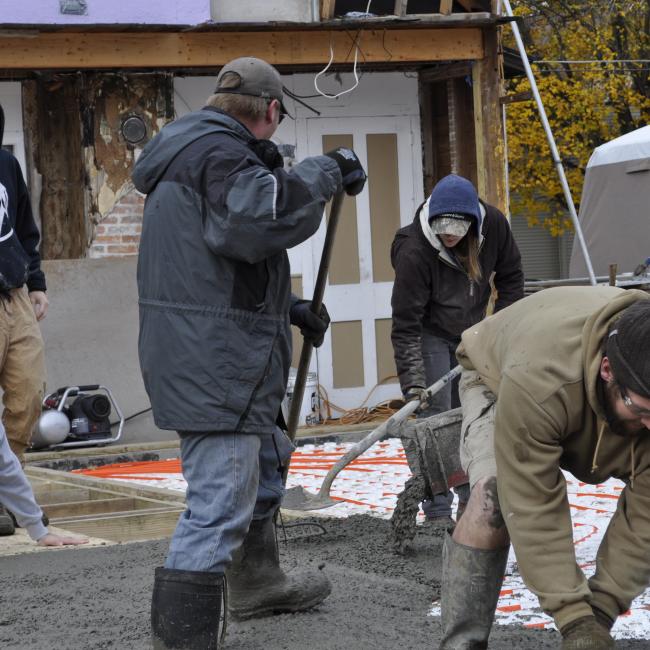 Michael Gridley and his Masonry & Foundations class