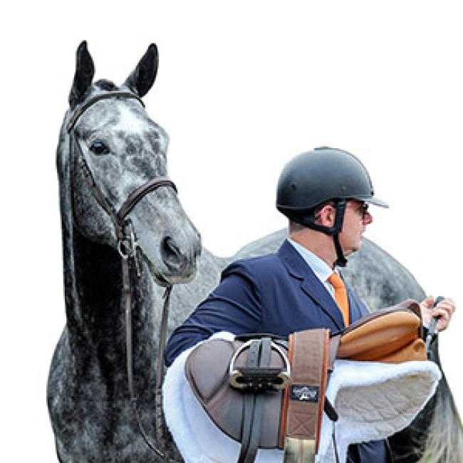 Photo by Hoof Print Images Jimmy Sardelli and Asher, a Reserve Champion at the PA Hunter Breeding Futurity