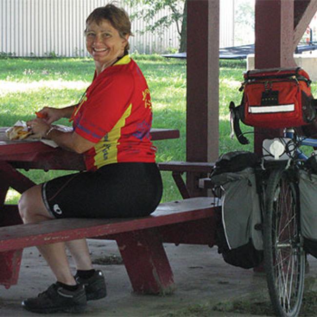 Stephanie and her bike