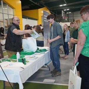 Students learn about career opportunities in sustainability during SUNY Morrisville's Earth Day Celebration.