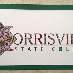 Relaxing coloring project using the college's former logo