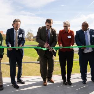 The ribbon-cutting at the new ACET Center