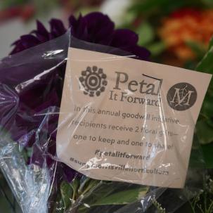 A bouquet ready to be given away