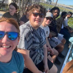Professor Livengood with students in the Florida Everglades