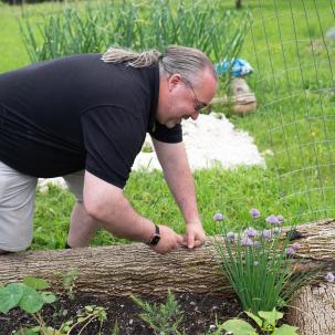 Jeffrey Monette at the food forest 