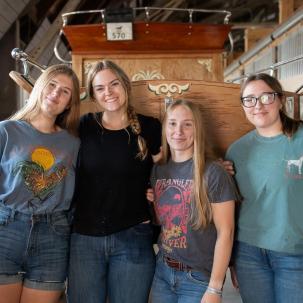 Students assisting our Belgian Hitch throughout the Fair