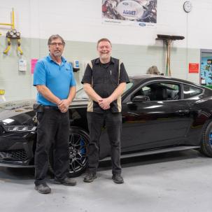 Nate Miller and Dan Akers with 2024 Mustang donation