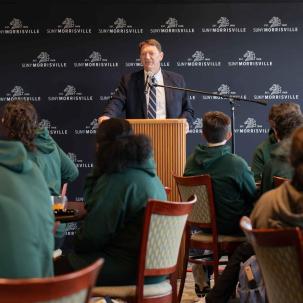 President Rogers speaks