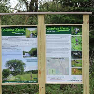 The new entrance kiosk at Callahan Brook Nature Trail.