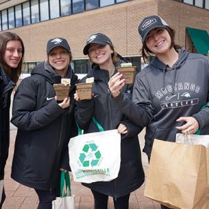 SUNY Morrisville students participate in Earth Day festivities.