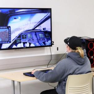 Students collaborate on a game development project during Global Game Jam.