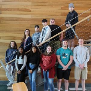 Architectural Studies and Design students gather in the Sheila Johnson Design Center on the last day of classes to prepare for final exam week.