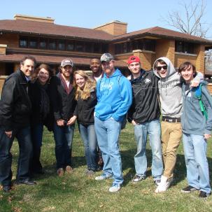 Faculty members and students in the Architectural Studies and Design program tour the Darwin Martin House in Buffalo, New York.