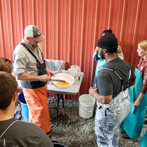 Students participated in trout spawning in Elisa Livengood’s class.
