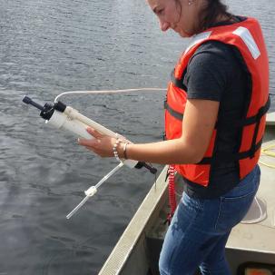 Environmental conservation students do field work.